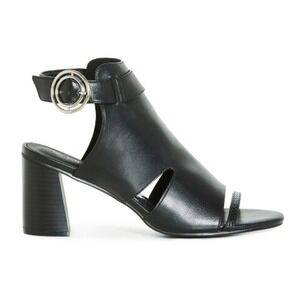 City Chic Shoes 12 Wide Black Heeled Sandals Ankle Strap Open Toe Peep Toe Heels